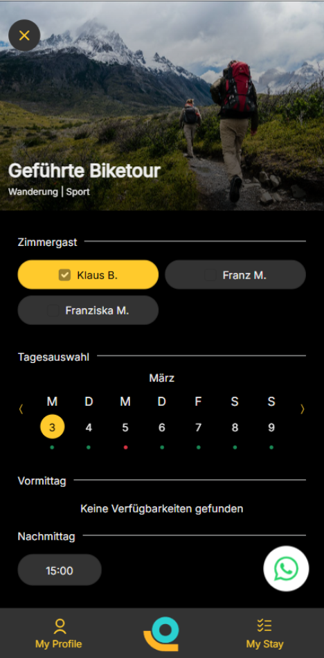 Aktivitäten – orderando App