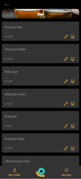 FnB & Getränke – orderando App