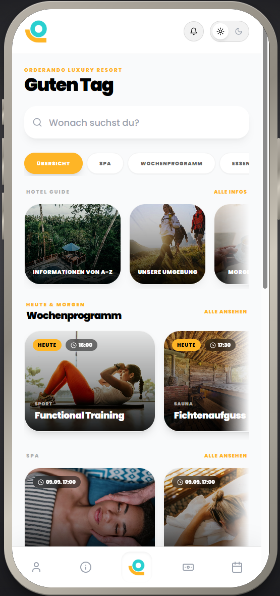 Neues Front Design der digitalen orderando Gästemappe